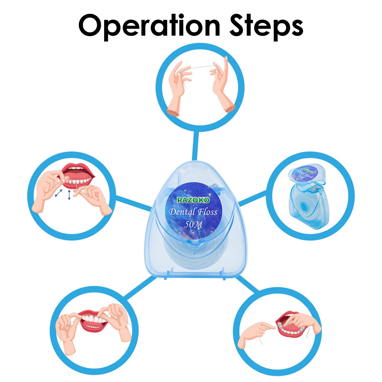 Dental floss Clean Flosser Mint 50m (Pack of 8)