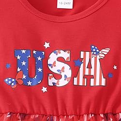 Girls 4th of July Outfit American Flag Dress