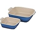 Le Creuset Stoneware Heritage Set of 2 Square Dishes , Small - 18 oz. & Medium - 2 qt., Marseille