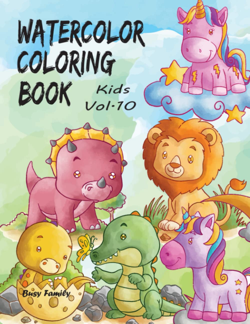 Kids Coloring Reference Mua Watercolor Coloring Book Kids: (Vol. 10) 6 ADORABLE Coloring Pages+ ...