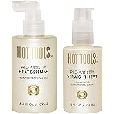 HOT TOOLS™ Pro Artist Heat Defense Instant Detangling Mist and Straight Heat, Heat Activated Straightening Serum | Protect and Straighten
