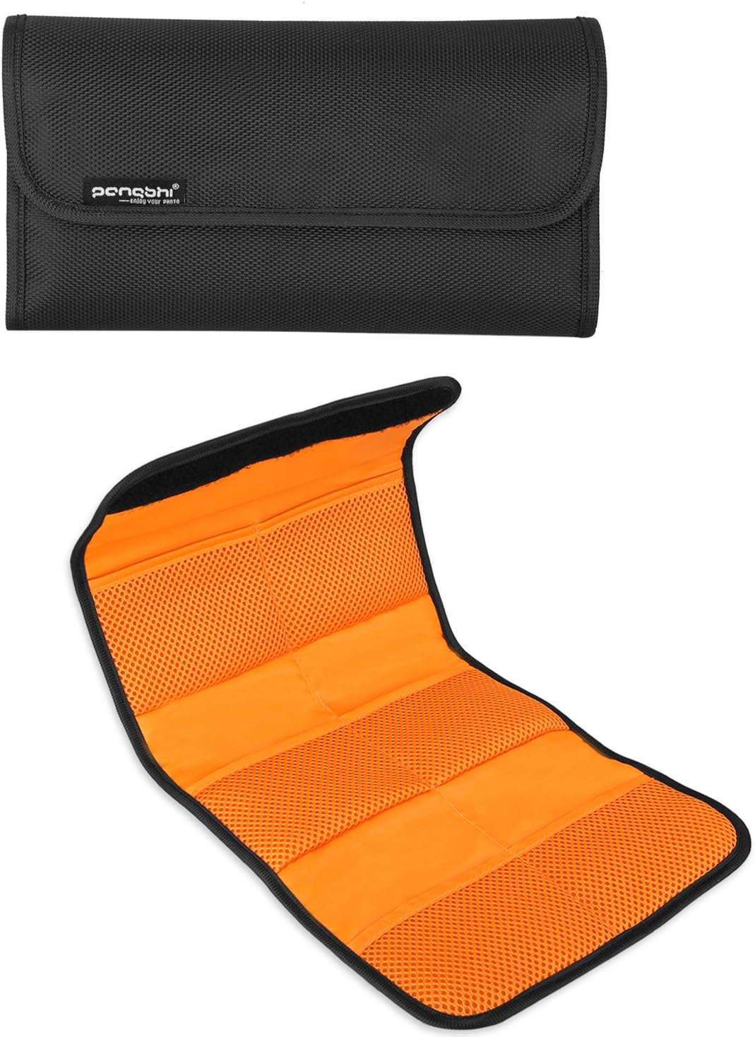 pangshi Camera Lens Filter Pouch Wallet Case Holder 6 Pocket Folding Padded Protective Carry Bag for 25mm to 86mm Round/Square Lens Filters