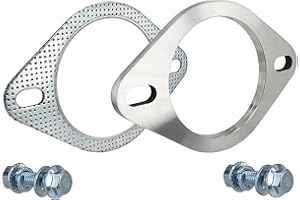 SHINTONES 4 Inch 2 Bolt Exhaust Flange and Gasket,Stainless Steel Exhaust Flange Connection Set with Flange Bolts and Nuts(102mm)