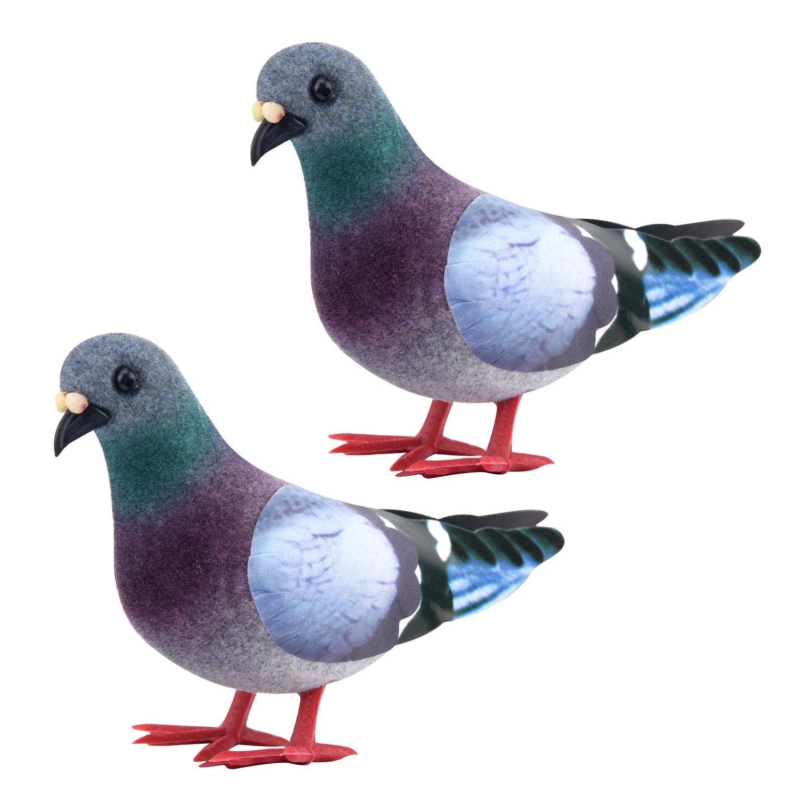 Artificial Simulated Foam Birds, Simulation Foam Pigeon Model, Mini Home Decoration Garden Ornaments for Wedding Miniature Imitation Animal Fake Pigeon(light grey 2pcs)