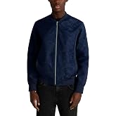 KARL LAGERFELD Men's Camo Bomber Jacket With Rib Knit Trim