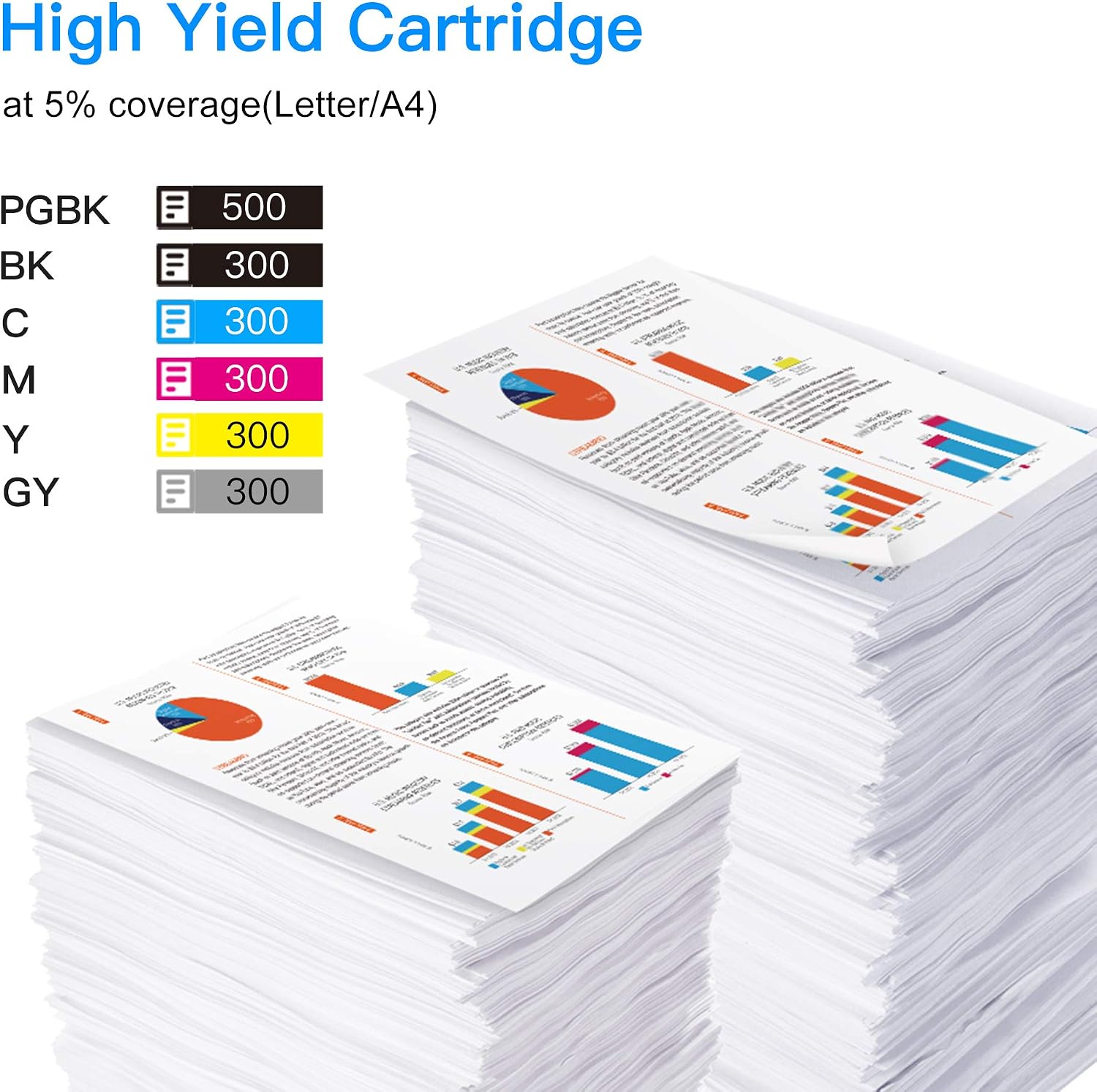 LxTek 570XL 571XL Ink Cartridge Compatible for Canon PGI-570 CLI-571 for Canon PIXMA TS5050 MG5750 TS5051 MG6850 MG5700 MG5751 TS6050 TS50532 (1PGBK 1Black 1Cyan 1Magenta 1Yellow 1Gery - Image 4