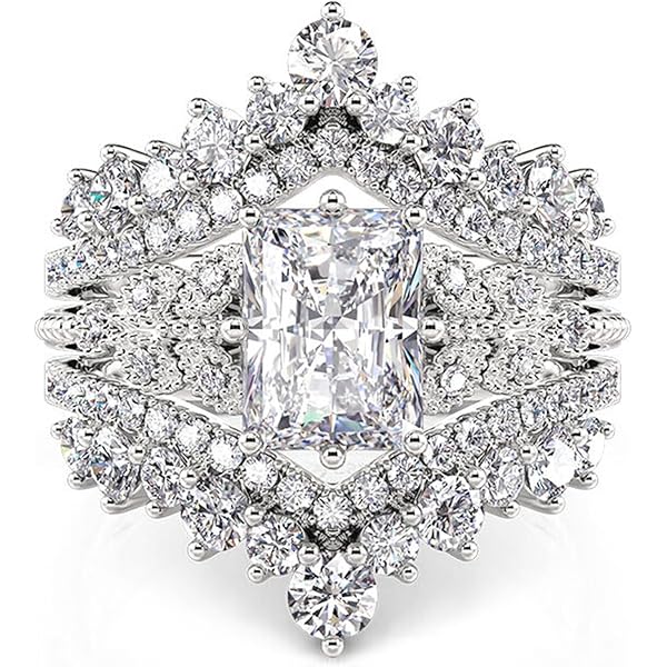 Amazon.com: Fashion 925 Sterling Silver Shiny Full Diamond Ring