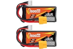 JUZUXI 2Pcs 11.1V Lipo Battery 1500mAh 3S 120C Rechargeable Lithium Polymer Battery with XH & XT60 Connector Compatible with FPV Racing Drone RC Car RC Boat Quadcopter Helicopter Airplane RC Models