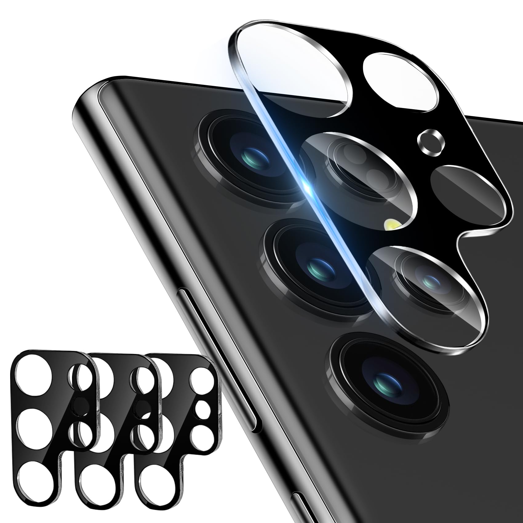 Dengduoduo 3 Pack Camera Lens Protector for Samsung Galaxy S24 Ultra, Tempered Glass Camera Protector Lens Cover, Ultra HD, 9H Hardness, Anti-Scratch, Case Friendly [No Affect on Night Shots]