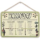 Harry Potter Herbology Hanging Wood Measuring Sign | Fun Harry Potter Conversion Chart for Kitchen