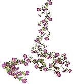 HO2NLE Purple Flower Garland Fake Vines Silk Artificial Daisy Purple Birthday Party Decorations Wisteria Flower Garland for Backdrop Bedroom Arch Wall Home Party Wedding Indoor Outdoor Cemetery Decor