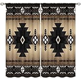 Yearn Jear Aztec Curtains,Southwestern Ethnic Geometric Window Treatments for Living Room,Tribal Navajo Boho Native American Pattern Drapes 2 Panel Set,42x45 Inch Decor