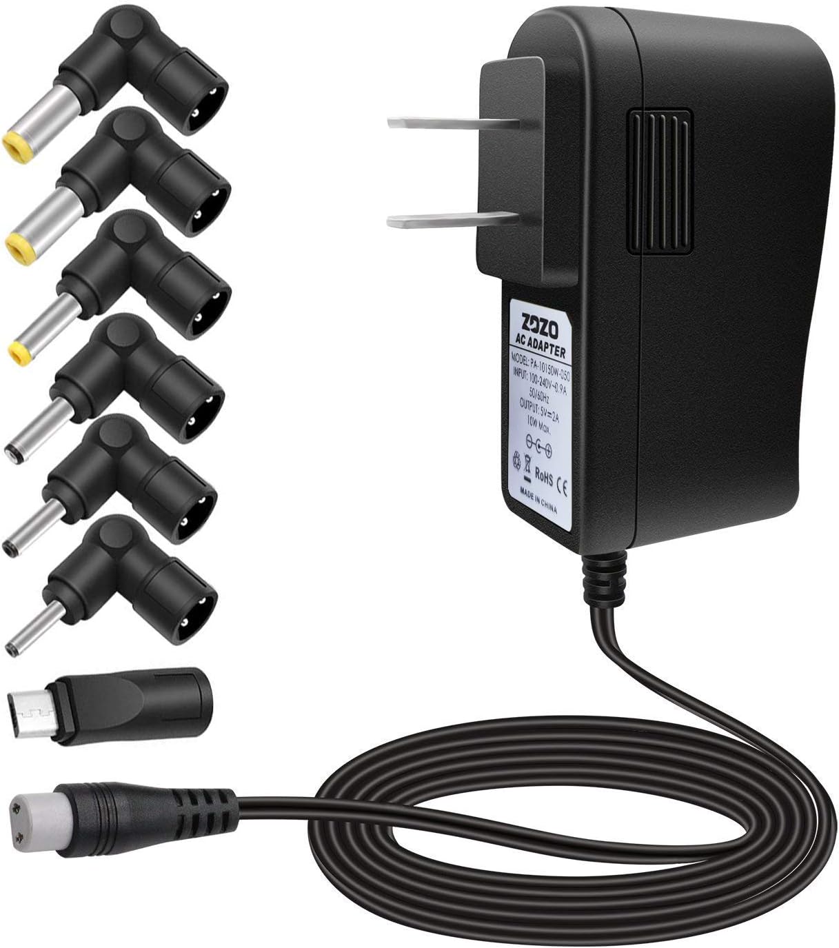 ZOZO 10W 5V2a (2000mA) Multi Tip Switching Replacement AC Power Adapter Wall Charger for Android Tablets Webcam Routers Toys Recorder Bluetooth Speaker and More DC 5v Devices: Home Audio & Theater