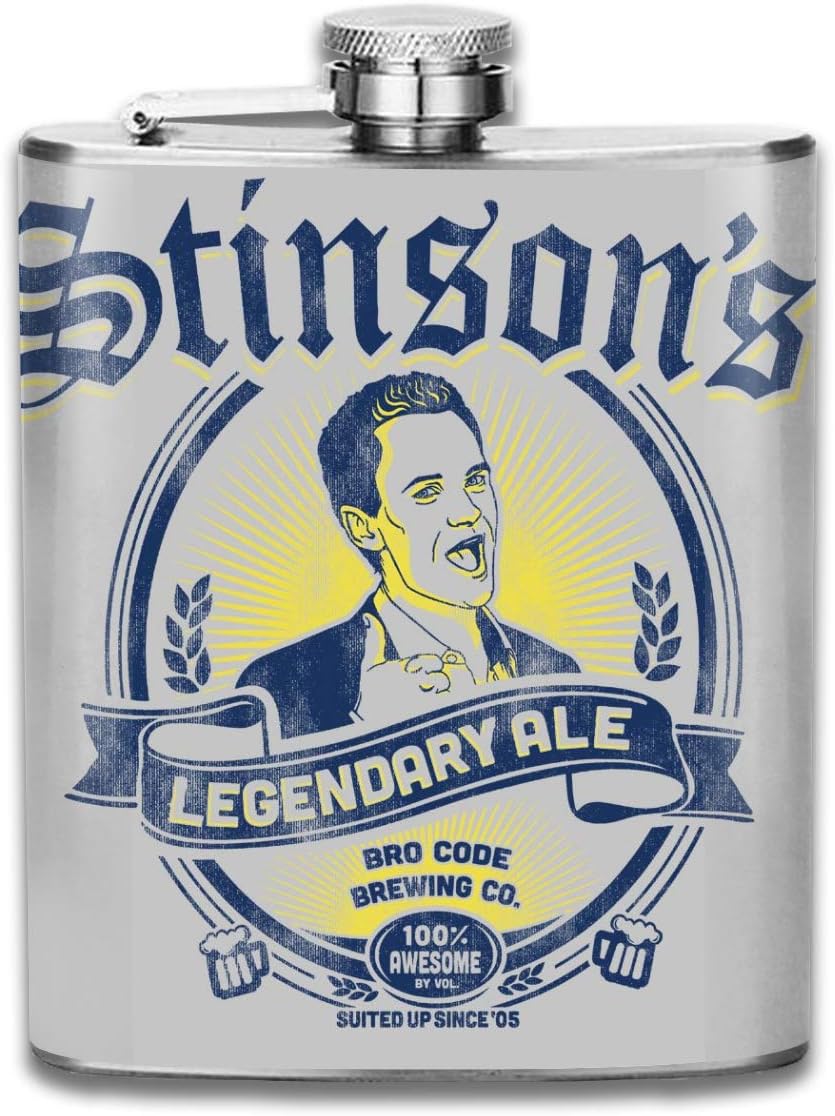 Stinsons Legendary Ale How I Met Your Mother Print Hip Flask Pocket Bottle Flagon 7oz Portable Stainless Steel Flagon