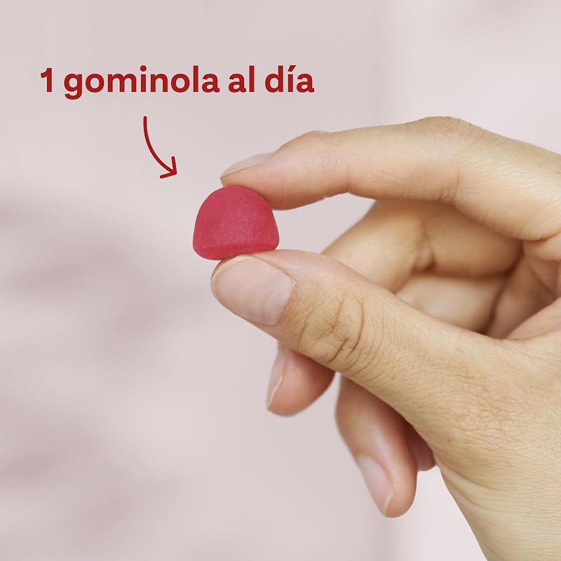 Piel+Cabello+Uñas - Gominolas con Vitaminas A, C, E & B6-500 μg Biotina, Zinc, Selenio - 60 Gomitas Blandas Veganas- Sabor Frambuesa - Doppelherz