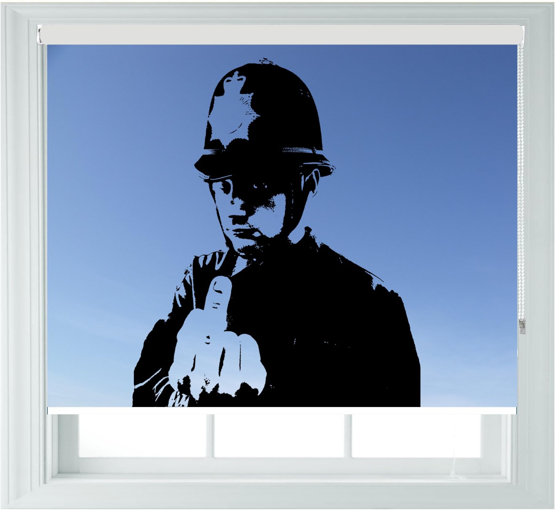 Banksy Blue Police Bird Various Sizes Photo Black Out Roller Blinds for Bedrooms Bathrooms Kitchens and Caravans AOA® (2ft/60cm)