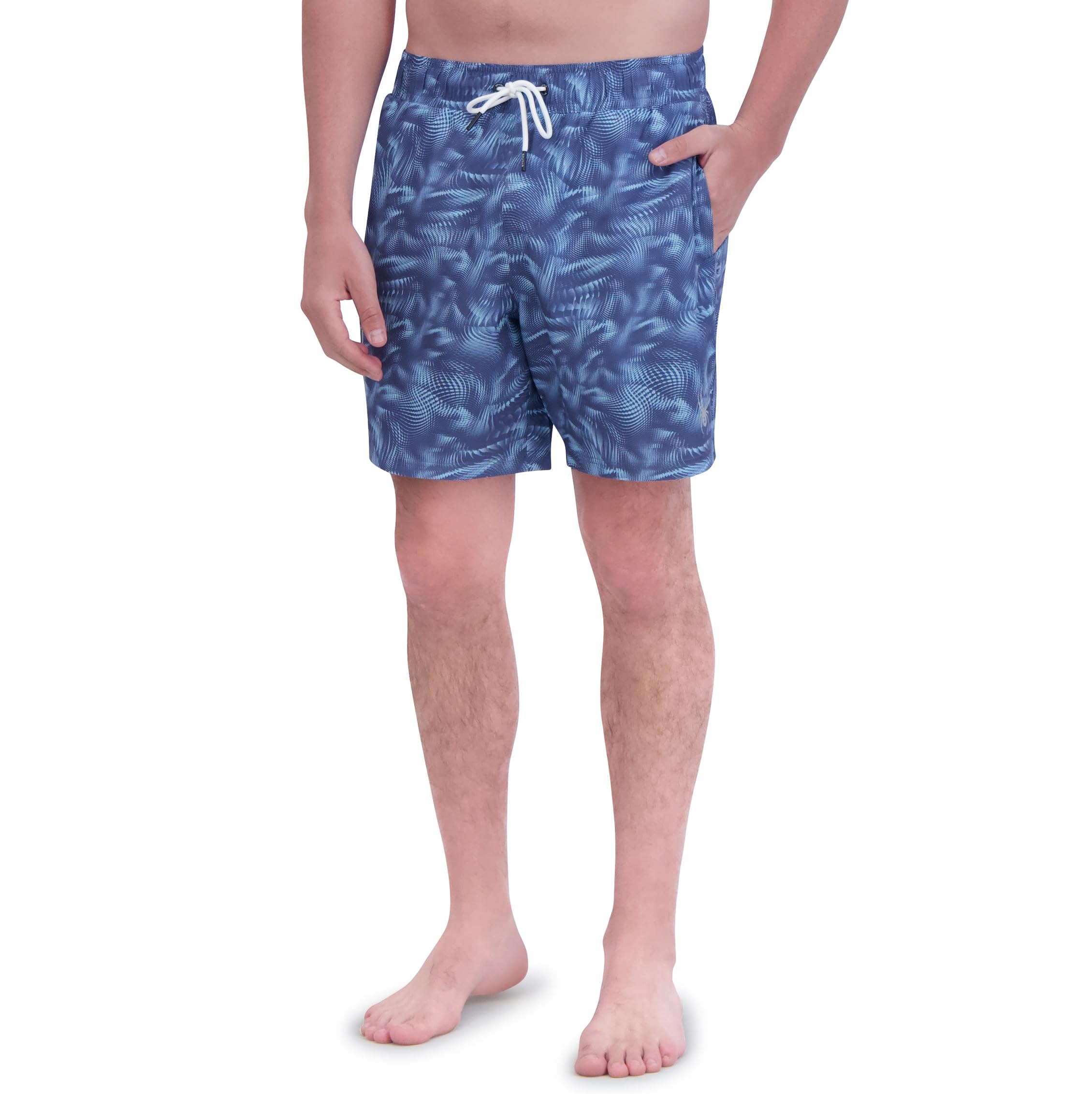 Spyder Men’s Swim Trunks – Stretch, Quick-Dry 7-Inch Board Shorts Sun Protection & Liner, Sky, Large