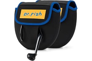 Drfish Fishing Reel Cover for Spinning Reel, Fits 1000-3000, Neoprene Fishing Reel Bag with Handle Slot, Spinning Reel Storag
