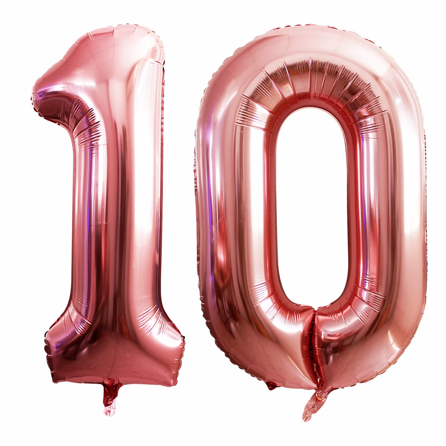 Photo 1 of GOER Number 10 Balloons for 10th Birthday Party Decorations,42 Inch Jumbo Foil Helium Balloons for 10th Anniversary (Rose Gold)