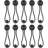 Black Bungee Shock Cord Clip with Knobs, Pull Tie Down Tarp Canvas Knobs, Heavy Duty Elastic Cord Fastener Clips for Camping Tents Cargo Pool Tarps Canopy Boat Marine Truck RV Trailer Accessory (10)
