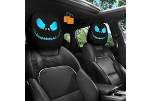 TKPTIY Funny Cartoon Car Headrest Covers, Cute Cartoon Car Seat Head Rest Protector, Spooky Cars Seat Covers Slipcover, Auto Interior Accessories Decoration for Cars Vans Trucks for Halloween Christmas