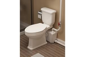 PATIO ZONE Macerating Toilet with Pump Upflush System for Basement, Nano-Glaze Finished Elongated Bowl, 4 Inlets Sewerage Pump for Toilet Laundry Basin Shower Waste Water Disposal