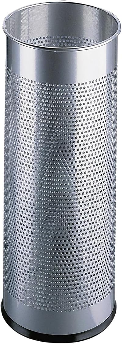 Durable Umbrella Stand Silver Stainless Steel 28.5 Litre Capacity Perforated