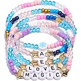 AICase for Ice-Enchanted Inspired frozen 2 Toys Bracelets Gifts Party Favors 5 Pcs Stackable Stretch Friendship Beaded Bracelets Toys Cosplay Costume Merchandise Jewelry Gifts for Fans Birthday Christmas