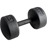 York Barbell Legacy Solid Round Dumbbell Black &ndash; Heavy Duty Cast Iron Hand Weight with Knurled Ergonomic Grip for Strength Training, Muscle Toning, Home Gym Workout &ndash; 40lb Single