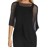 Jamntower 1 Pcs Women Sheer Poncho Shrug Summer Sheer Blouse Top Lightweight Poncho Sheer Bolero for Formal Evening Dress