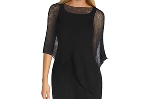 Jamntower 1 Pcs Women Sheer Poncho Shrug Summer Sheer Blouse Top Lightweight Poncho Sheer Bolero for Formal Evening Dress