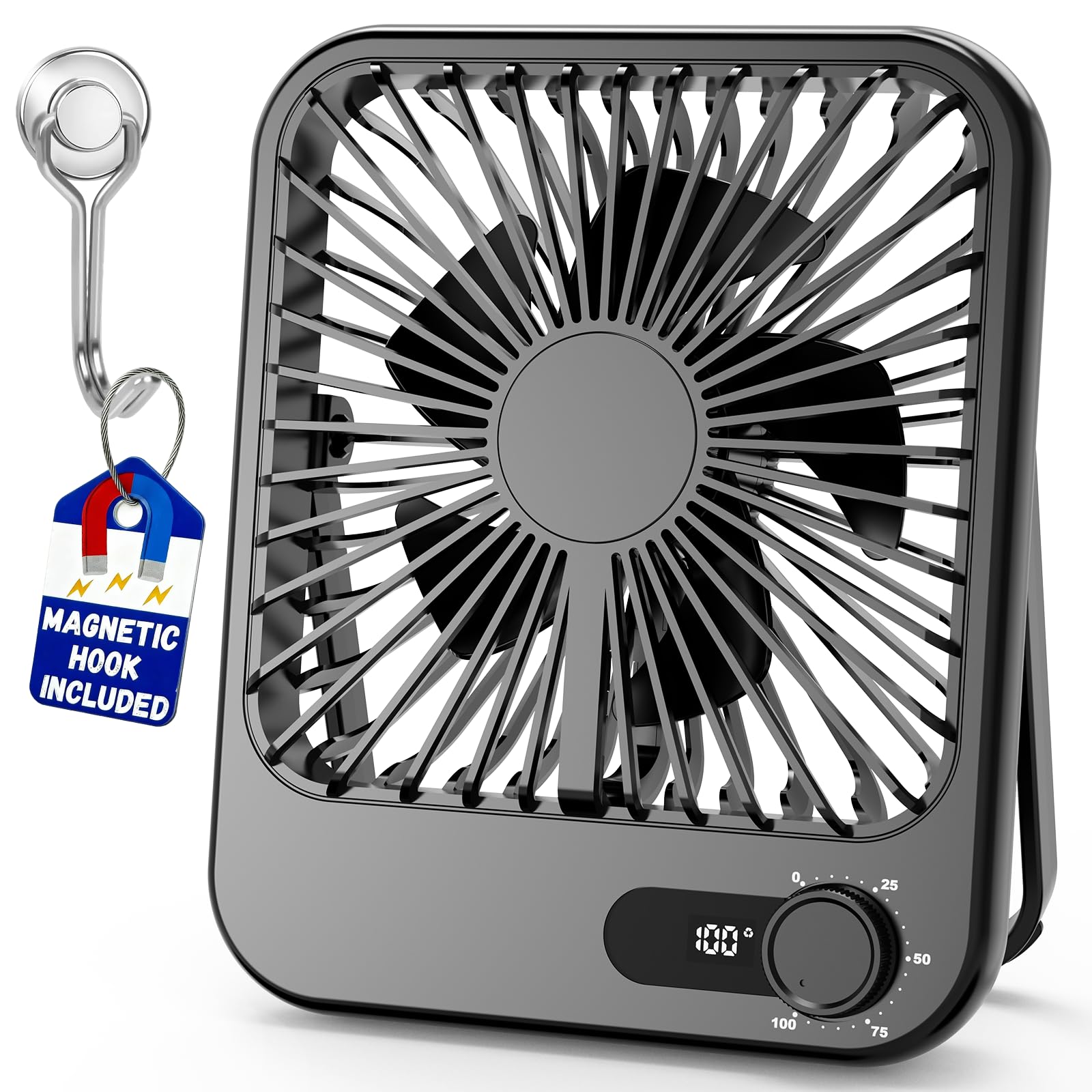 Zaardend Portable Fan Rechargeable- Small Mini Desk Fan 100 Speed Wind Adjustable, Mini Silent Battery Powered Personal Desktop Fan for Bedroom Bedside, Office, Travel Essentials