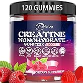 Creatine Monohydrate Gummies 5000mg for Men & Women, Organic Pure Creatine Gummies | Sugar Free,Vegan, Non-GMO,Raspberry Flavor, 120 Count