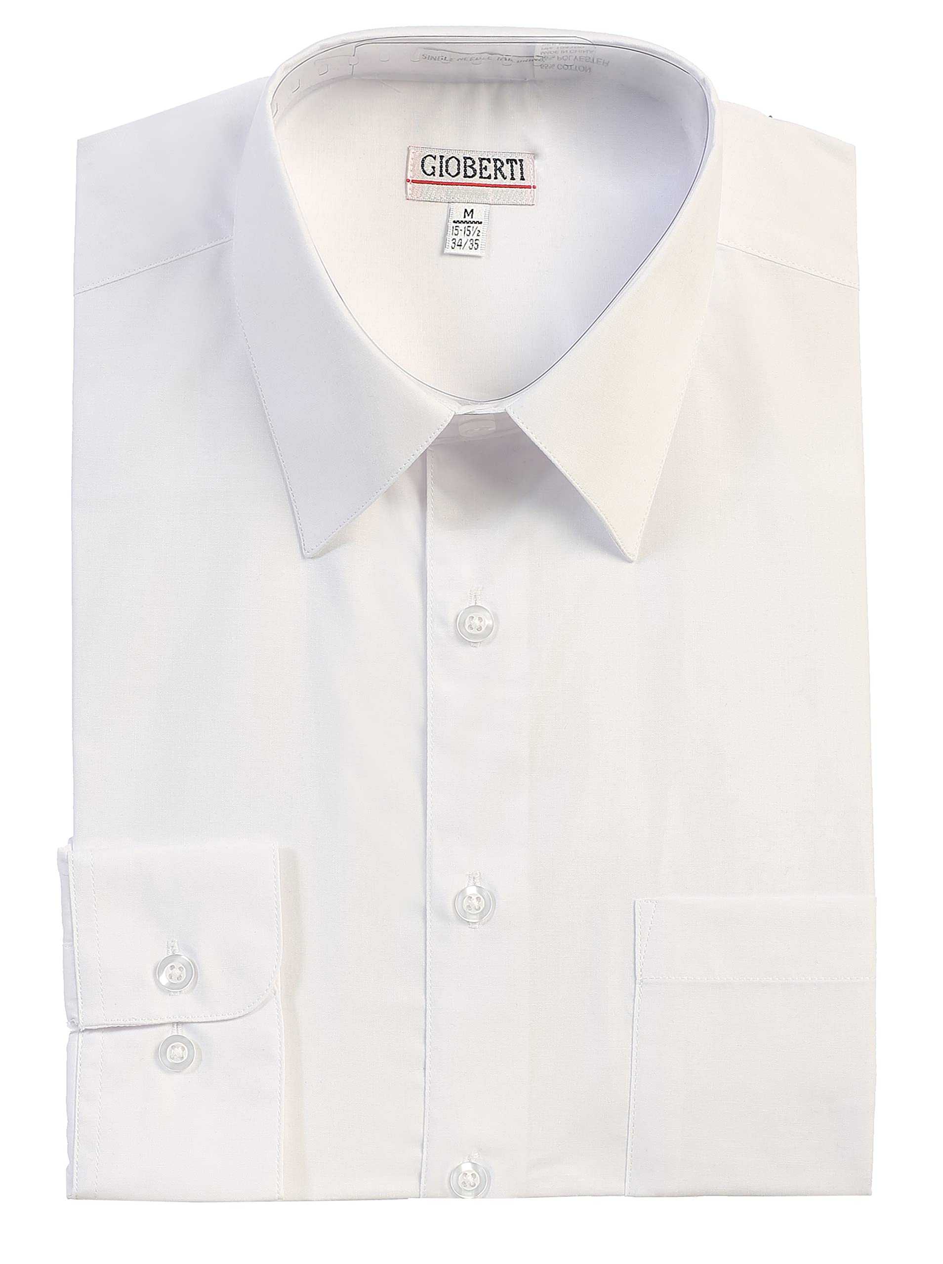 Gioberti Men's Long Sleeve Solid Dress