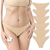 Unimisshe 6-pack Cotton Underwear for Women Low Rise Stretch Bikini Sexy Ladies Panties