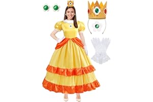 WISHTEN Princess Costume for Adults,Princess Dress for Women, Halloween Costume Dress Up Outfit with Accessories