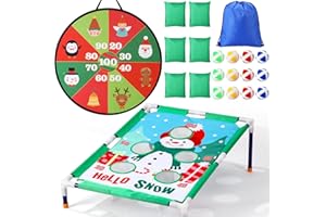 HyDren 22 Pcs Christmas Toss Game Bean Bag Toss Game Snowman Santa Claus Tree Dart Board Throwing Sporting Dart Board with Balls for Kids Adults Yard Indoor Outdoor Christmas Party Activity