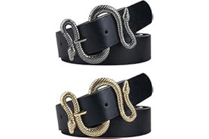 Taffeta Alley Belts for Women,Women Fashion Leather Belt for Dress with Snake Belt Buckle