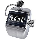 BuyJumpRopes Tally Counter, Professional Grade Stainless Steel H-102 Clicker Counter - Japanese Made 4-Digit Handheld Counter Clicker, Lap Counter, Pitch Counter Clicker, Multi-Use People Counter