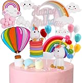 OSDUE Happy Birthday Cake Toppers Rainbow Balloon Cloud Theme Set view 9