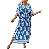 Eddoyee Loose Beach Kaftan Dresses for Women Caftan Swimsuit Cover Up