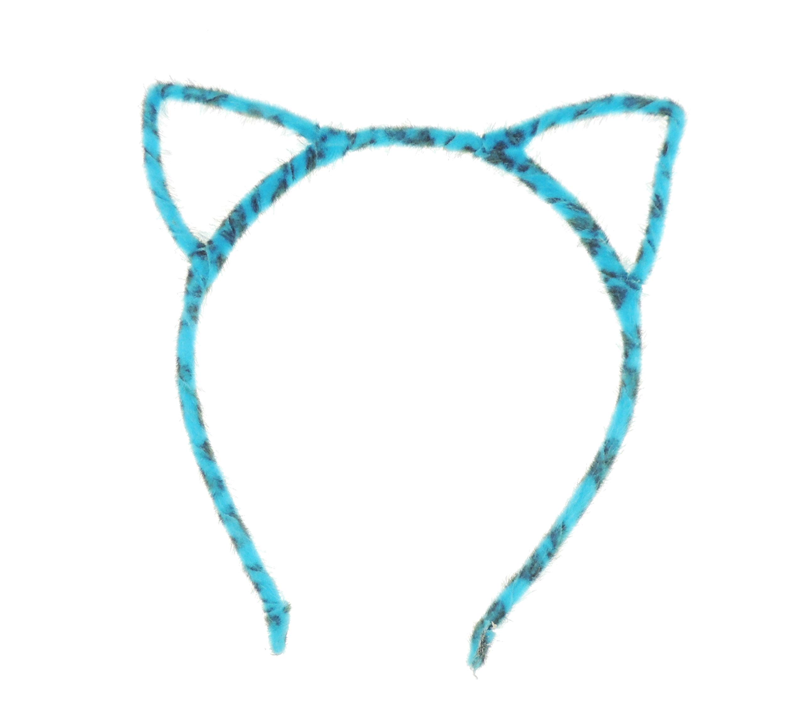 Unisex Womens Animal Cat Ears Narrow Halloween Christmas Nativity Costume Outfit Party School Play Gift Headband Hair Accessories Headpiece Alice Band Hairband Deeley Bopper (Dark Turquoise Leopard)
