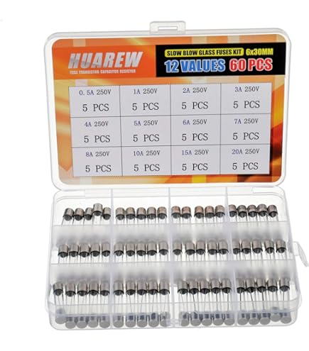 10 Amp 250 Volt Fuse Pack Of 5 Bussmann 10A 250V Fast Blow Ceramic Fuses - 6x30mm (1/4" X 1-1/4") 100 A Fuse - Foto 6