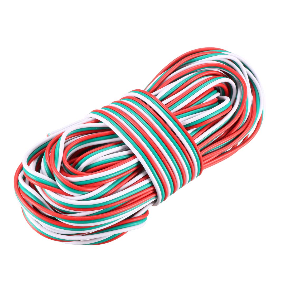 sourcing map RGB Wire 22AWG 3 Pin 3 Color Extension Cable Line for LED Strip 5050 3528 Cord 33ft / 10m