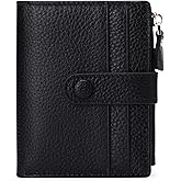 FALAN MULE Small Wallets for Women RFID Blocking Slim Bifold Leather Womens Wallet with Zipper Coin Purse