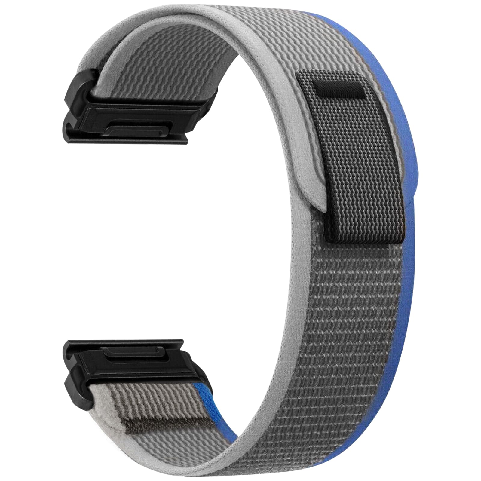ZoRoll QuickFit 26 mm Nylon Strap for Garmin Enduro 3/Fenix 8 51mm/7X Pro Solar/7X/6X/5X/5X GPS, Sport Replacement Bracelet, Watch Band for Quatix 6X Solar/Tactix 7 Pro Edition - Blue&Grey