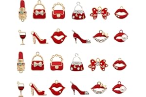 STINO Bulk Gold Enamel Charms for Jewelry Making, Colorful Metal Charms Pendant for Bracelet Necklace and Crafting