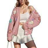 FindThy Women’s Cute Floral Print Cardigan Long Sleeve Button Up Cardigans Sweaters