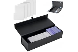 SFSOC Magnetic Toploaders Storage Box,Sports Card Storage Boxes for Trading Cards,Bulk Card Storage With 5PCS Dividers,Hold 1000+ Cards or 200 Top loaders