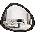 WallBeyond Asymmetrical Mirror, Irregular Wall Mirror, Wall Mirrors Decorative for Bedroom Living Room Entryway Hall, Wood Mirror for mid Century Modern Decor 23" H x 19" W, Black